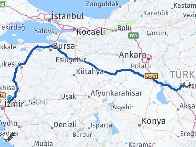 Manisa Mucur Kırşehir Arası Kaç Km - Yol Haritası