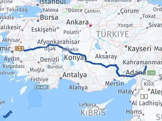 Manisa Onikişubat Kahramanmaraş Arası Kaç Km - Yol Haritası