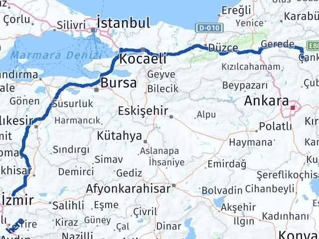 Manisa Orta Çankırı Arası Kaç Km - Yol Haritası