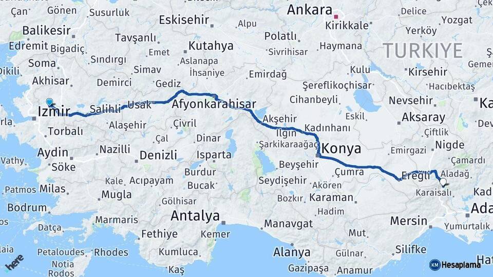 Manisa Pozantı Adana Arası Kaç Km - Yol Haritası