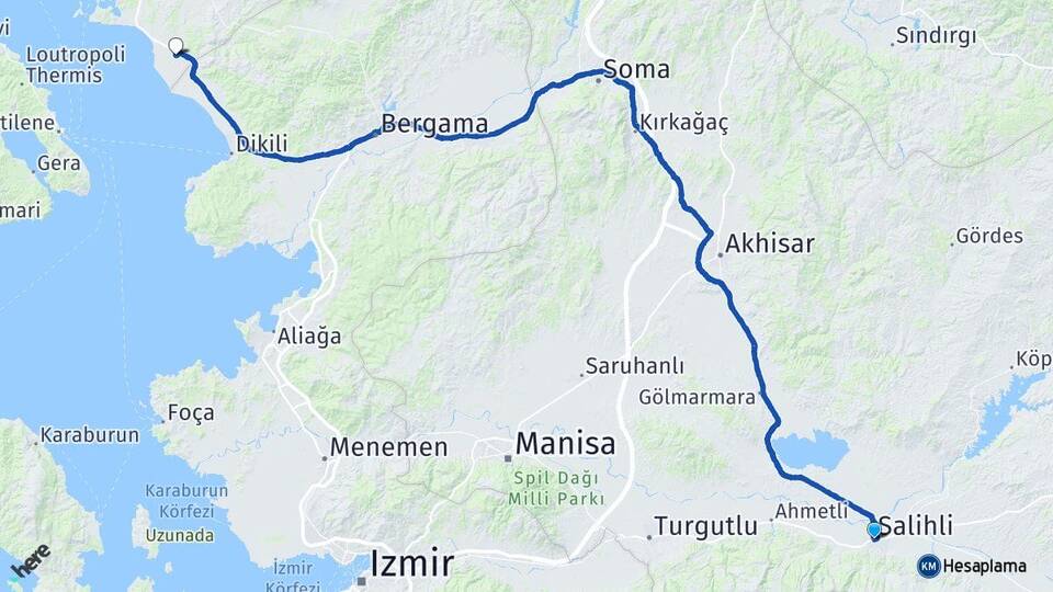 Manisa Salihli Altınova Ayvalık Balıkesir Arası Kaç Km - Yol Haritası