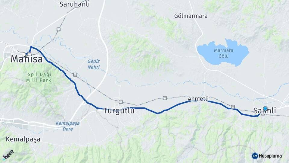 Manisa Salihli Yunusemre Arası Kaç Km - Yol Haritası