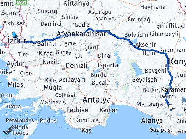 Manisa Sarıveliler Karaman Arası Kaç Km - Yol Haritası