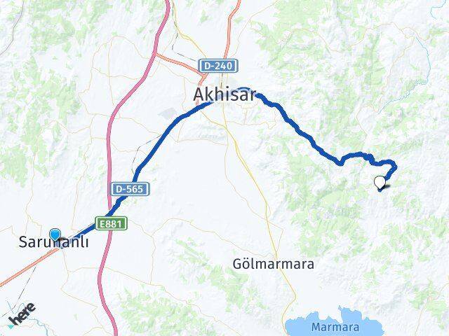 Manisa Saruhanlı Yeniköy Gördes Arası Kaç Km - Yol Haritası