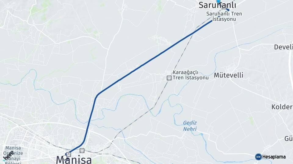 Manisa Saruhanlı Yunusemre Arası Kaç Km - Yol Haritası