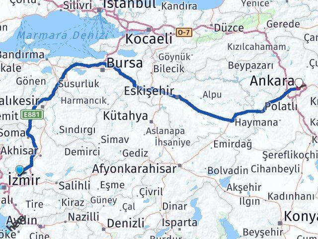 Manisa Şehzadeler Ankara Arası Kaç Km - Yol Haritası