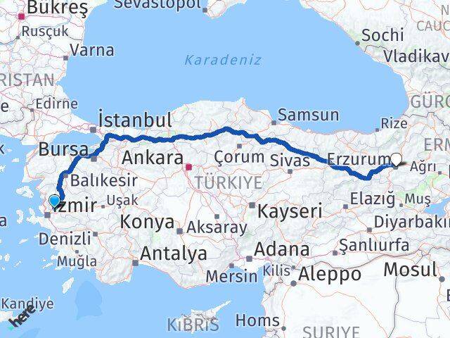 Manisa Şehzadeler Erzurum Arası Kaç Km - Yol Haritası