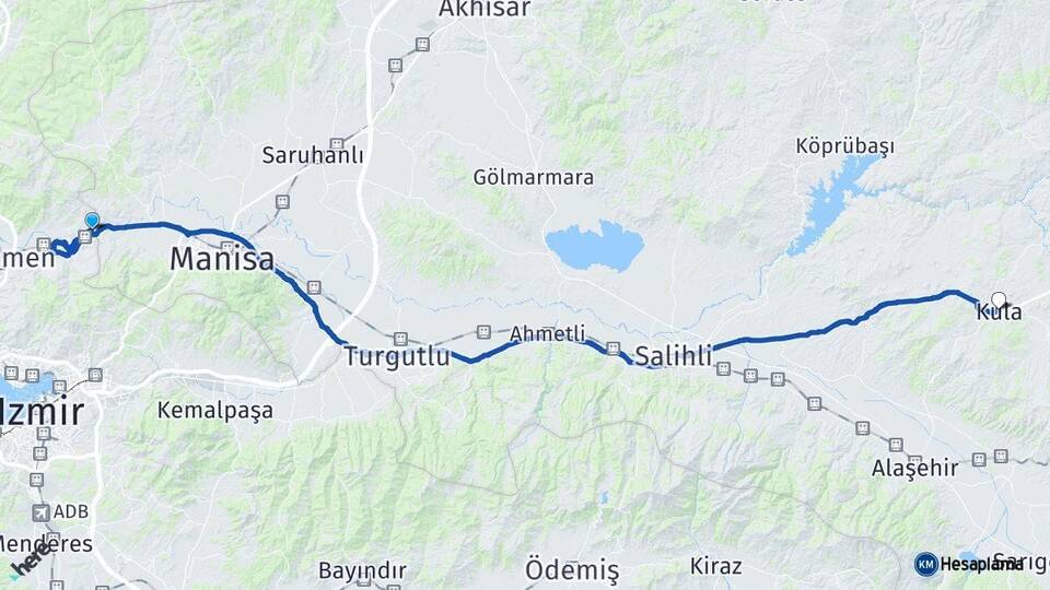 Manisa Şehzadeler Kula Arası Kaç Km - Yol Haritası