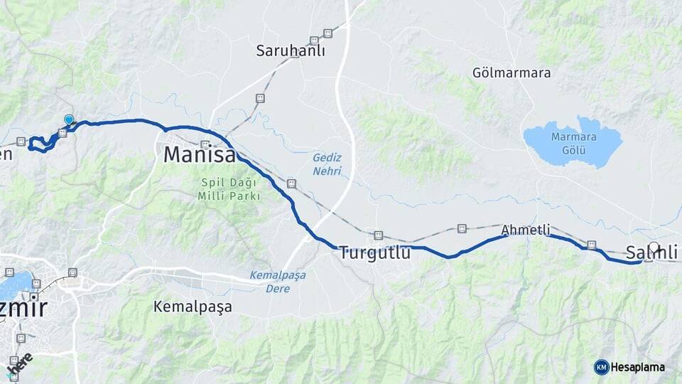 Manisa Şehzadeler Salihli Arası Kaç Km - Yol Haritası
