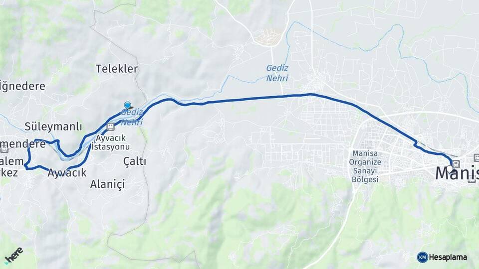 Manisa Şehzadeler Yunusemre Arası Kaç Km - Yol Haritası