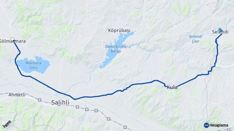 Manisa Selendi Gölmarmara Arası Kaç Km - Yol Haritası