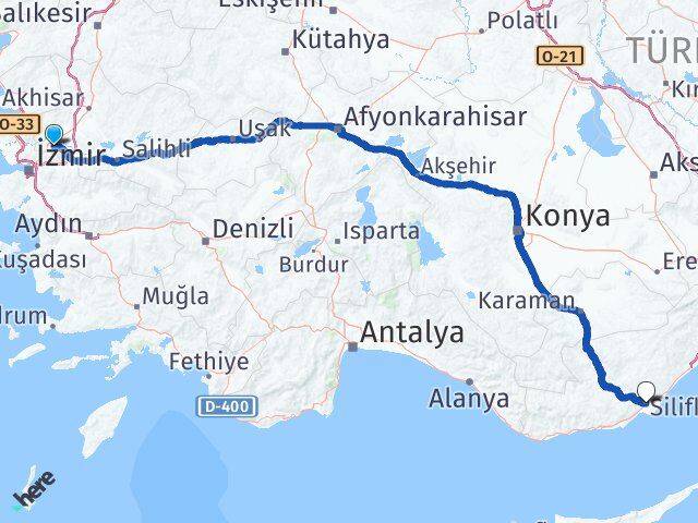 Manisa Silifke Mersin Arası Kaç Km - Yol Haritası