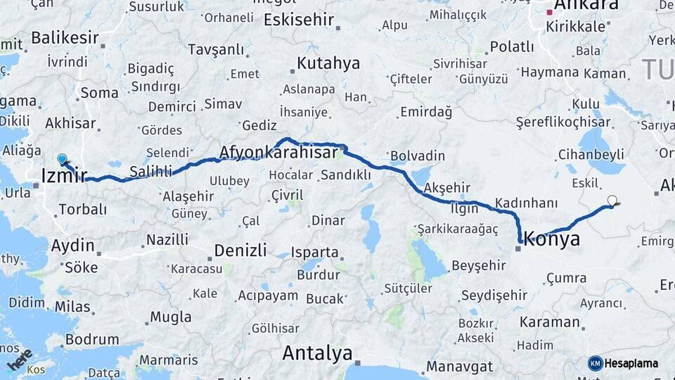 Manisa Sultanhanı Aksaray Arası Kaç Km - Yol Haritası