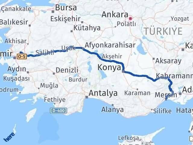 Manisa Toroslar Mersin Arası Kaç Km - Yol Haritası