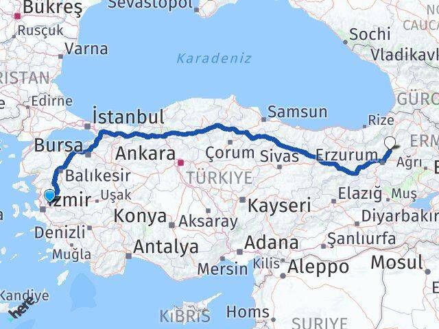 Manisa Tortum Erzurum Arası Kaç Km - Yol Haritası