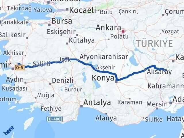 Manisa Yeşilhisar Kayseri Arası Kaç Km - Yol Haritası