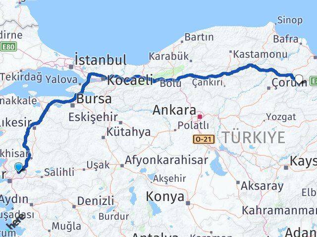 Manisa Yunusemre Amasya Arası Kaç Km - Yol Haritası