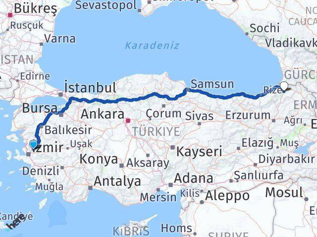 Manisa Yunusemre Artvin Arası Kaç Km - Yol Haritası