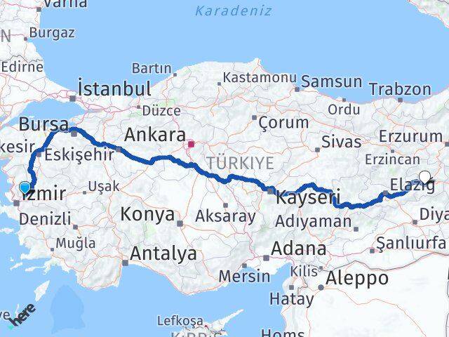 Manisa Yunusemre Bingöl Arası Kaç Km - Yol Haritası