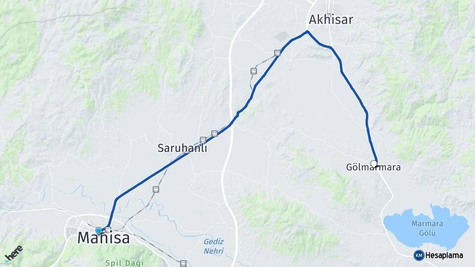 Manisa Yunusemre Gölmarmara Arası Kaç Km - Yol Haritası