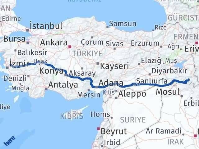 Manisa Yunusemre Hakkari Arası Kaç Km - Yol Haritası