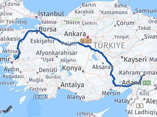 Manisa Yunusemre Kahramanmaraş Arası Kaç Km - Yol Haritası