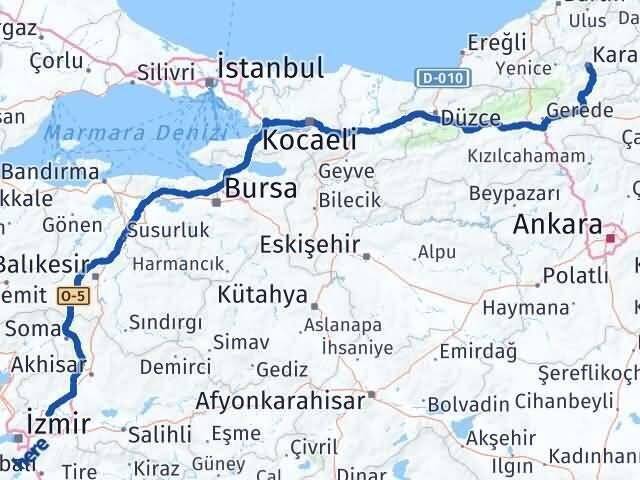 Manisa Yunusemre Karabük Arası Kaç Km - Yol Haritası