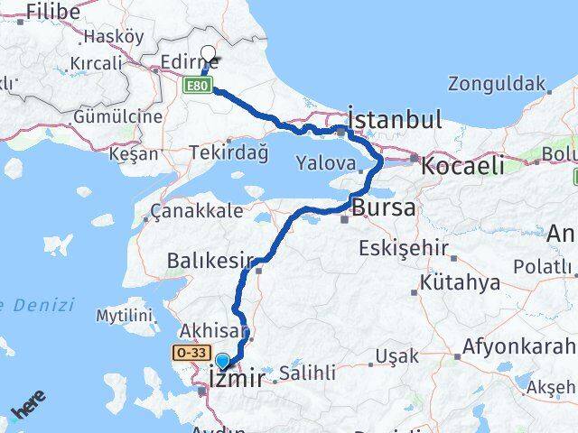 Manisa Yunusemre Kırklareli Arası Kaç Km - Yol Haritası