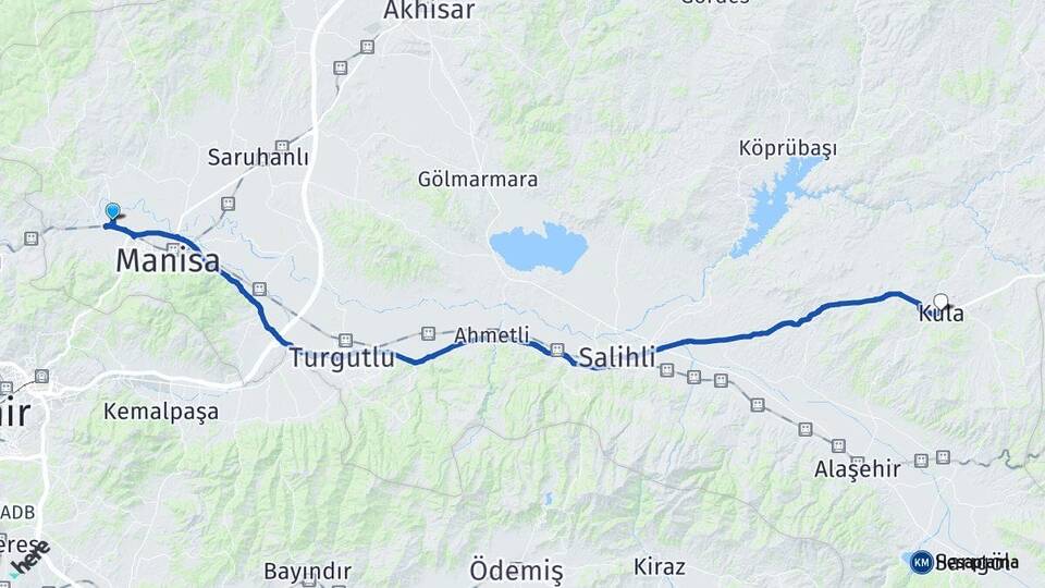 Manisa Yunusemre Muradiye Kula Arası Kaç Km - Yol Haritası