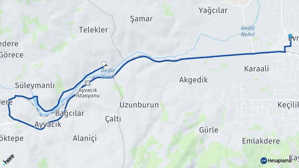 Manisa Yunusemre Muradiye Şehzadeler Arası Kaç Km - Yol Haritası