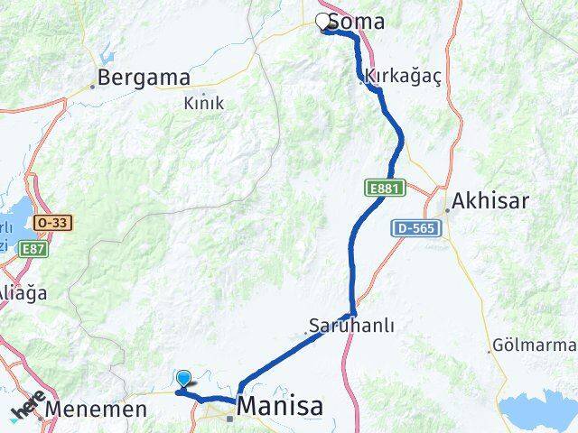 Manisa Yunusemre Muradiye Soma Arası Kaç Km - Yol Haritası