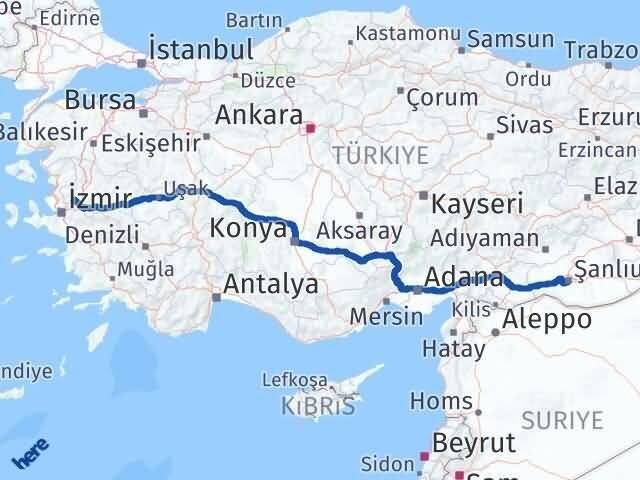 Manisa Yunusemre Şanlıurfa Arası Kaç Km - Yol Haritası