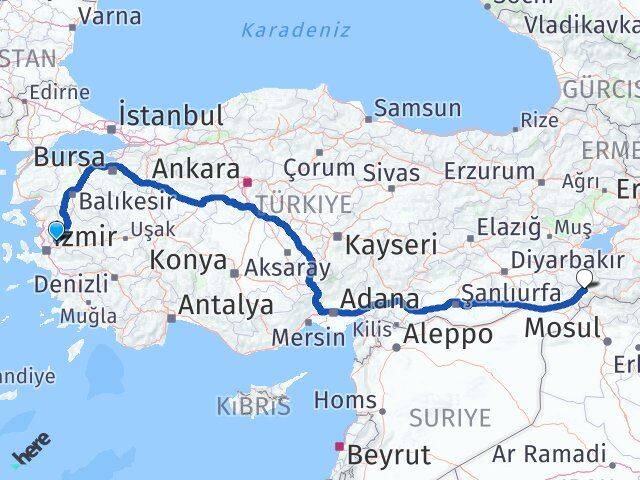 Manisa Yunusemre Şırnak Arası Kaç Km - Yol Haritası