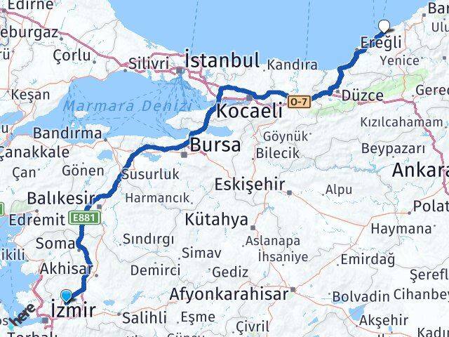 Manisa Yunusemre Zonguldak Arası Kaç Km - Yol Haritası