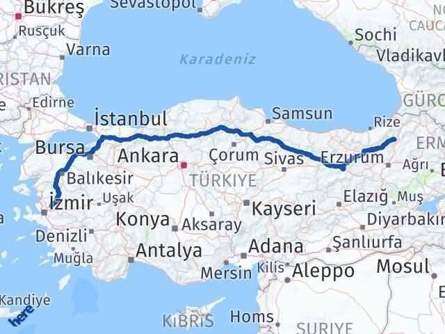 Manisa Yusufeli Artvin Arası Kaç Km - Yol Haritası