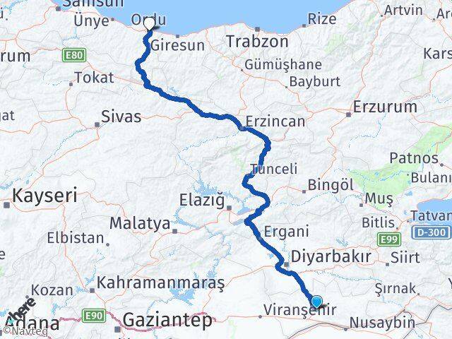 Mardin Altınordu Arası Kaç Km - Yol Haritası