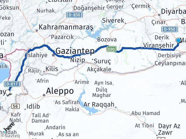 Mardin Antakya Hatay Arası Kaç Km - Yol Haritası