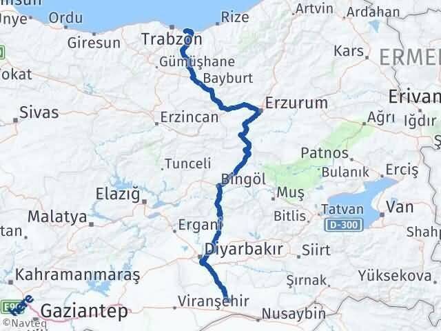 Mardin Arsin Trabzon Arası Kaç Km - Yol Haritası