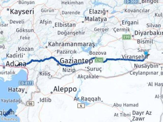 Mardin Artuklu Ceyhan Adana Arası Kaç Km - Yol Haritası