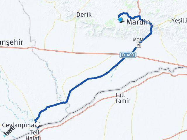 Mardin Artuklu Ceylanpınar Şanlıurfa Arası Kaç Km - Yol Haritası