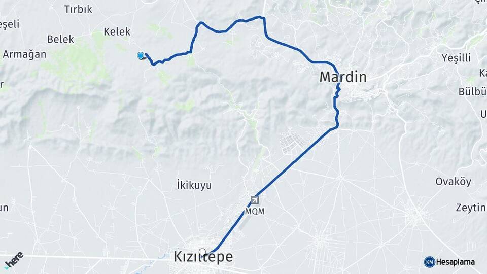Mardin Artuklu Kızıltepe Arası Kaç Km - Yol Haritası