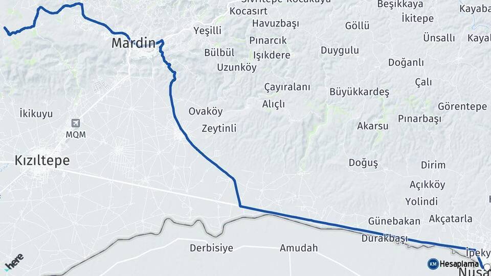 Mardin Artuklu Nusaybin Arası Kaç Km - Yol Haritası