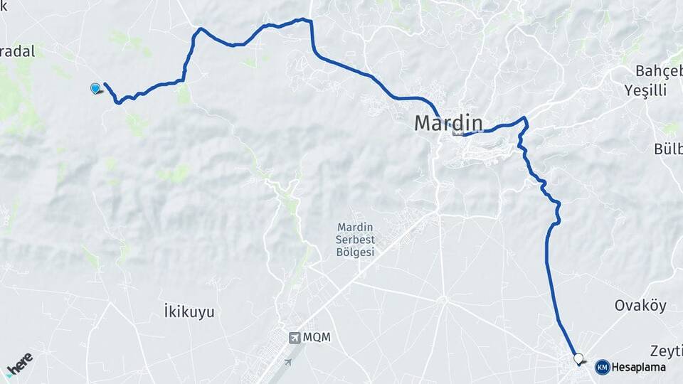 Mardin Artuklu Ortaköy Artuklu Arası Kaç Km - Yol Haritası