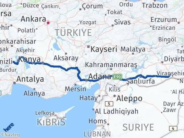 Mardin Atabey Isparta Arası Kaç Km - Yol Haritası