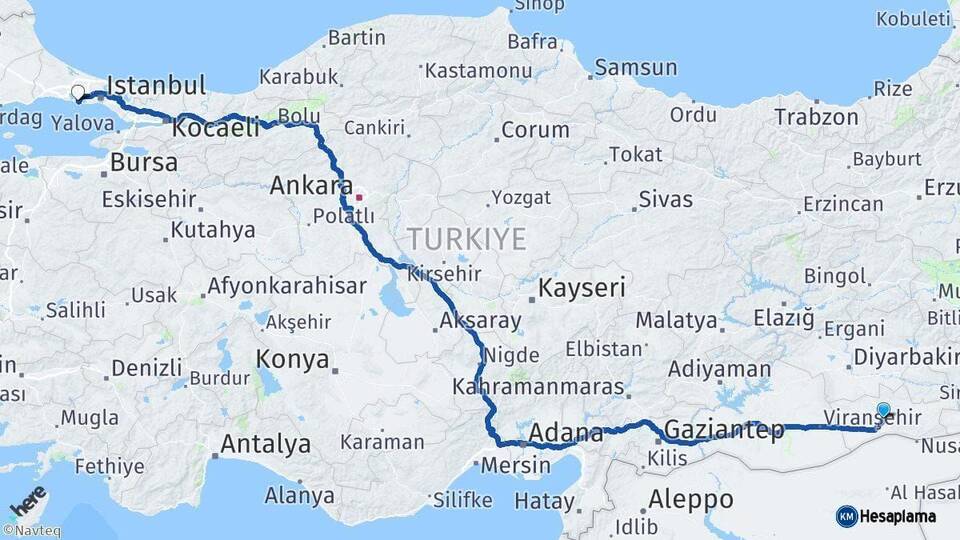 Mardin Beylikdüzü İstanbul Arası Kaç Km - Yol Haritası