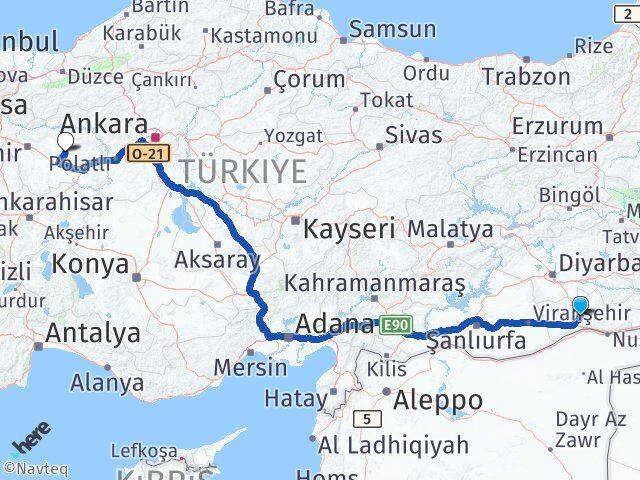 Mardin Beylikova Eskişehir Arası Kaç Km - Yol Haritası