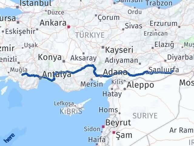 Mardin Çameli Denizli Arası Kaç Km - Yol Haritası