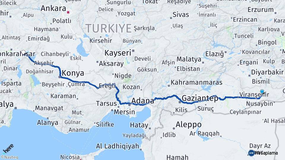 Mardin Çay Afyonkarahisar Arası Kaç Km - Yol Haritası