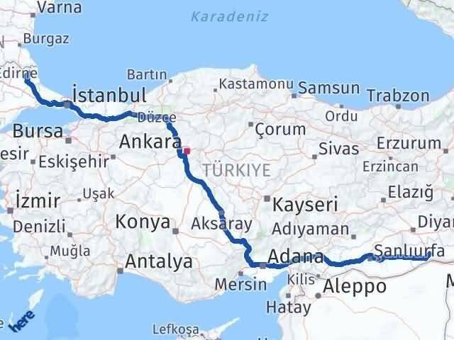 Mardin Demirköy Kırklareli Arası Kaç Km - Yol Haritası