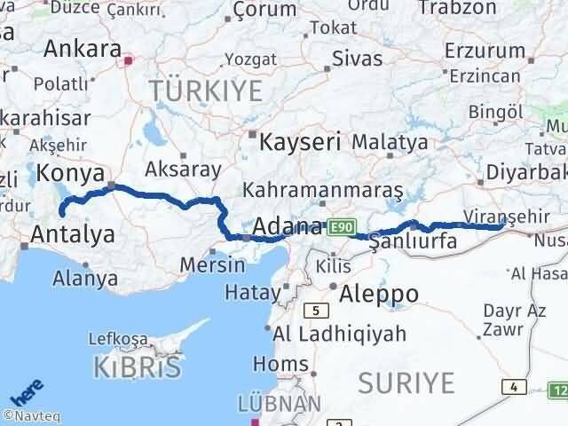Mardin Derebucak Konya Arası Kaç Km - Yol Haritası